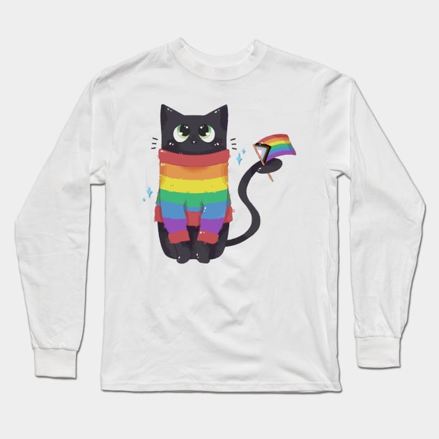 Pride Cat Long Sleeve T-Shirt by alexanderkansas